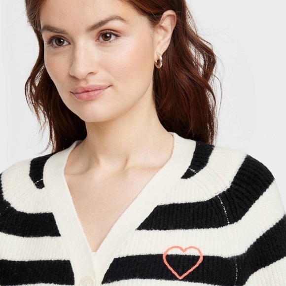 A New Day Striped Black and White Women's Sweater size small - Picture 2 of 8